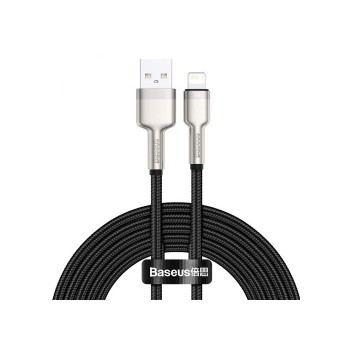 CABLU alimentare si date Baseus Cafule Metal, Fast Charging Data Cable pt. smartphone, USB la Lightning Iphone 2.4A, braided, 2m, negru 