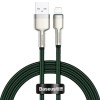 CABLU alimentare si date Baseus Cafule Metal, Fast Charging Data Cable pt. smartphone, USB la Lightning Iphone 2.4A, braided, 2m, verde 