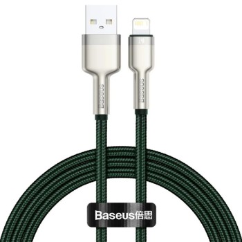 CABLU alimentare si date Baseus Cafule Metal, Fast Charging Data Cable pt. smartphone, USB la Lightning Iphone 2.4A, braided, 2m, verde 