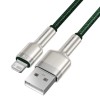 CABLU alimentare si date Baseus Cafule Metal, Fast Charging Data Cable pt. smartphone, USB la Lightning Iphone 2.4A, braided, 2m, verde 