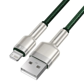 CABLU alimentare si date Baseus Cafule Metal, Fast Charging Data Cable pt. smartphone, USB la Lightning Iphone 2.4A, braided, 2m, verde 