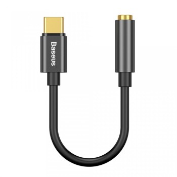 CABLU ADAPTOR Baseus, USB Type-C(T) to Jack 3.5mm(M), lungime 10.5 cm, negru 