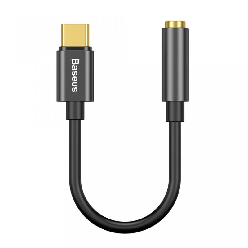 CABLU ADAPTOR Baseus, USB Type-C(T) to Jack 3.5mm(M), lungime 10.5 cm, negru 