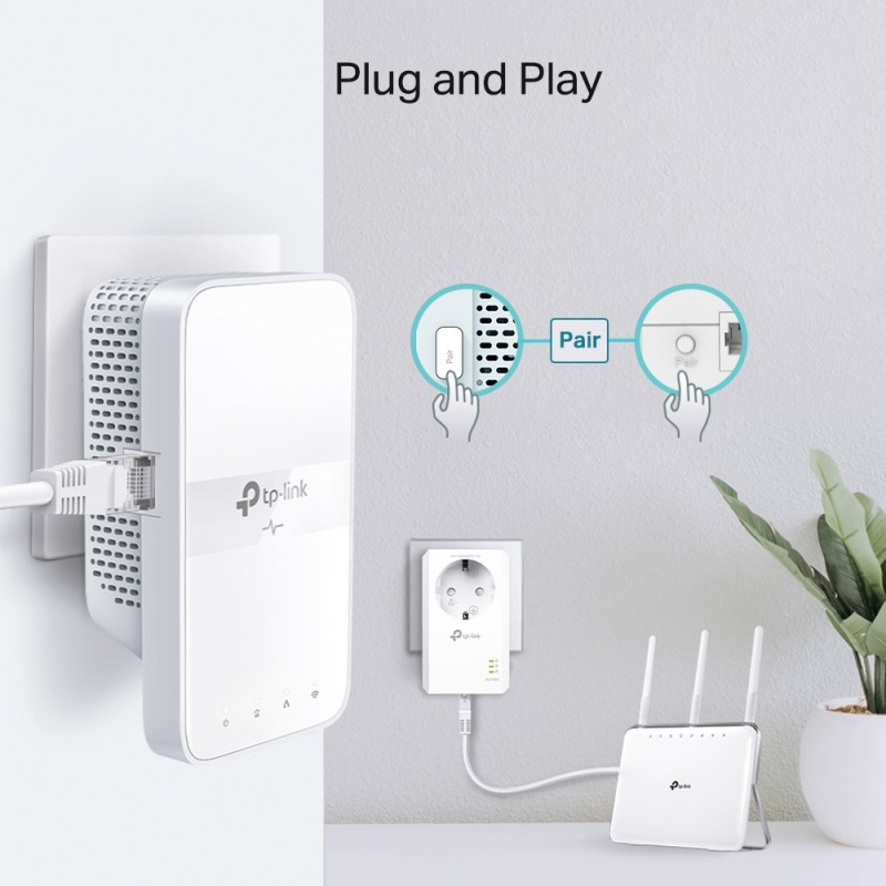KIT ADAPTOR + Amplificator POWERLINE TP-Link, AC1200 dual band 802.11ac Wi-Fi, Gigabit Ethernet Port, 