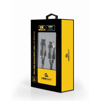 CABLU video GEMBIRD, HDMI (T) la HDMI (T), 2m, HDMI 2.1, premium, conectori auriti, rezolutie maxima 8K (7680 x 4320) la 60 Hz, negru, 