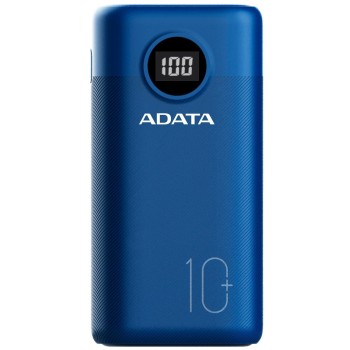 POWER BANK ADATA 10000mAh, Quick Charge 3.0 + PD 22.5W, 2 x USB & 1xUSB-C,digital display pt. status baterie,P10000QCD 10.000 mAh, total 3A,dark blue, 