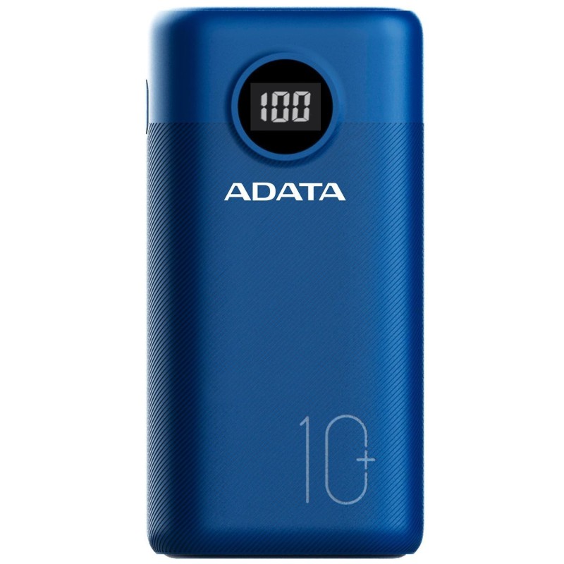 POWER BANK ADATA 10000mAh, Quick Charge 3.0 + PD 22.5W, 2 x USB & 1xUSB-C,digital display pt. status baterie,P10000QCD 10.000 mAh, total 3A,dark blue, 