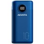 POWER BANK ADATA 10000mAh, Quick Charge 3.0 + PD 22.5W, 2 x USB & 1xUSB-C,digital display pt. status baterie,P10000QCD 10.000 mAh, total 3A,dark blue, 