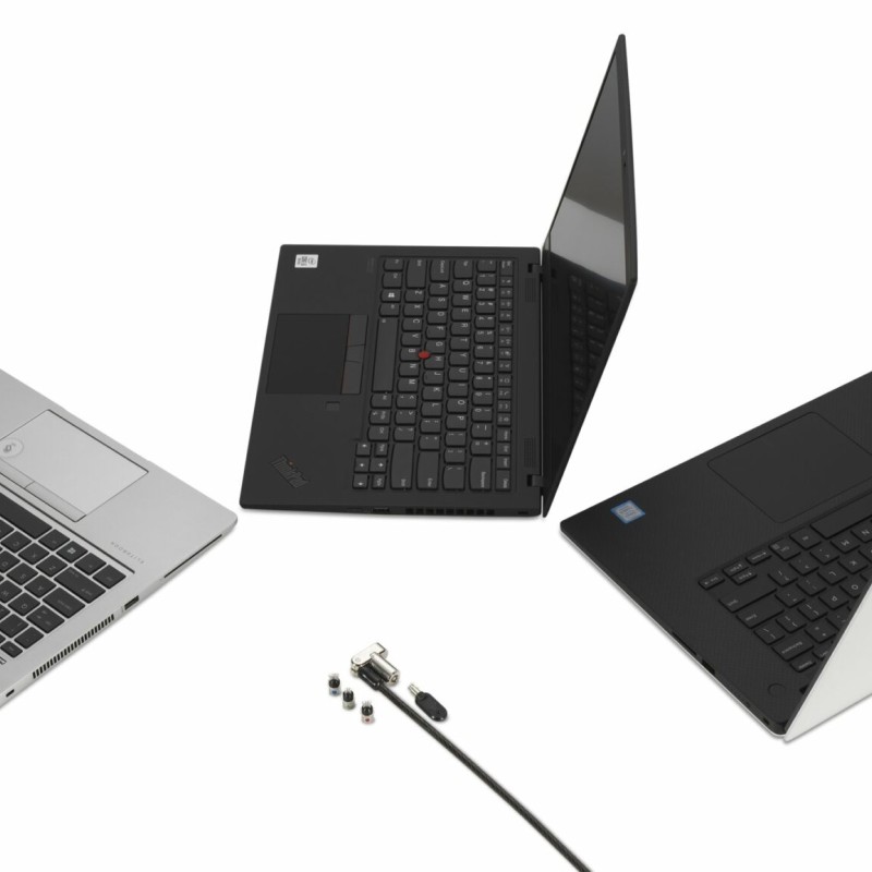 CABLU securitate KENSINGTON pt. notebook 3-in-1 slot standard / Nano / Wedge, cheie standard,conectare one-click,1.8m,cab otel carbon,permite pivotare si rotire, 