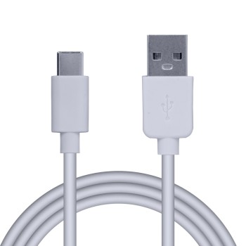CABLU alimentare si date SPACER, pt. smartphone, USB 2.0 (T) la Type-C(T), PVC,2.1A,Retail pack, 1.8m, alb, 