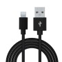 CABLU alimentare si date SPACER, pt. smartphone, USB 2.0 (T) la Lightning (T), pentru Iphone,Braided,Retail pack, 1m, black,  