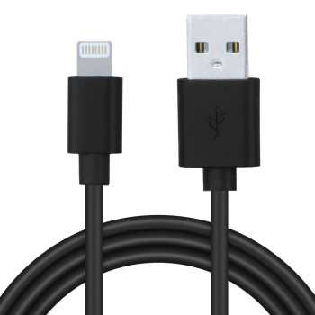 CABLU alimentare si date SPACER, pt. smartphone, USB 2.0 (T) la Lightning (T), pentru Iphone,PVC,Retail pack, 1m, black,  