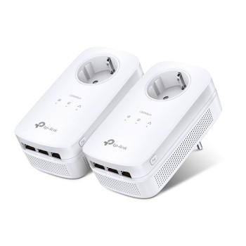 KIT ADAPTOR POWERLINE TP-LINK tehnologie AV2, AV1300, pana la 1300Mbps, 3 porturi Gigabit, priza AC, 2 buc. 