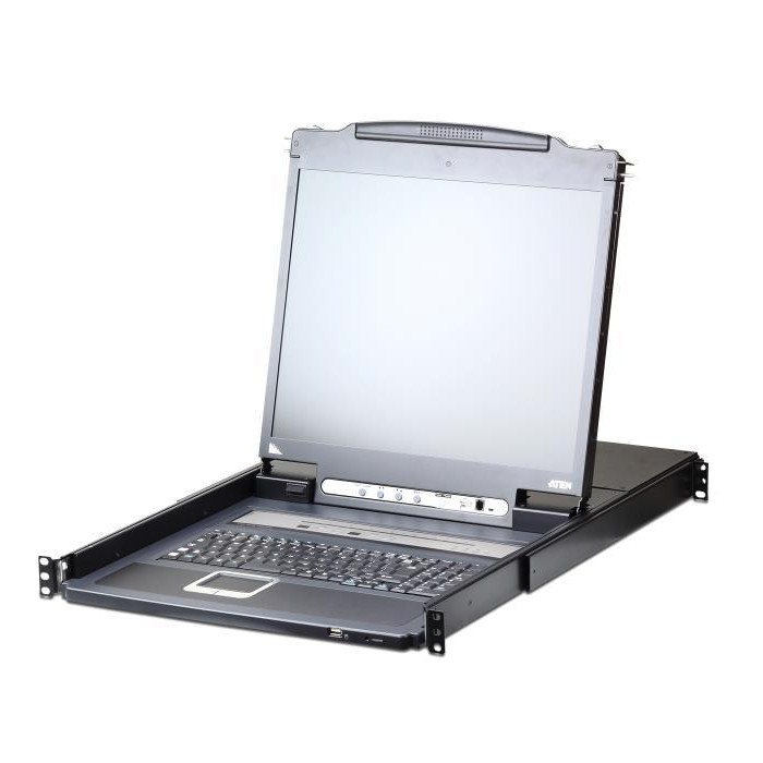 SWITCH KVM ATEN 1-Local/Remote Share Access 8-Port PS/2-USB VGA Single Rail LCD KVM over IP 