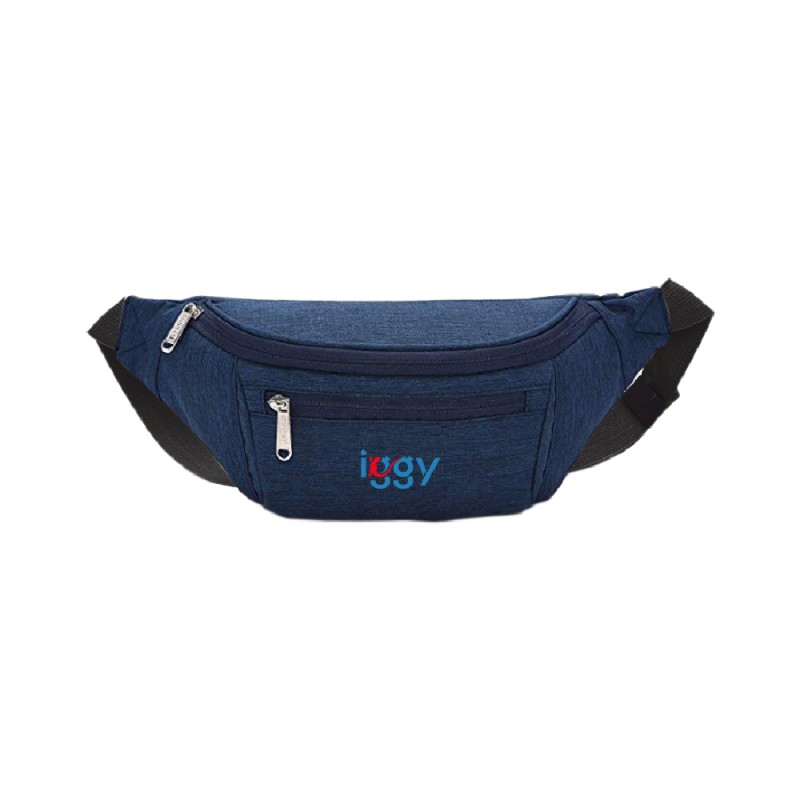 BORSETA Iggy, polyester,1 bretea, 1 compartiment principal,1 compartiment frontal, 38x16x6.5cm, albastru 