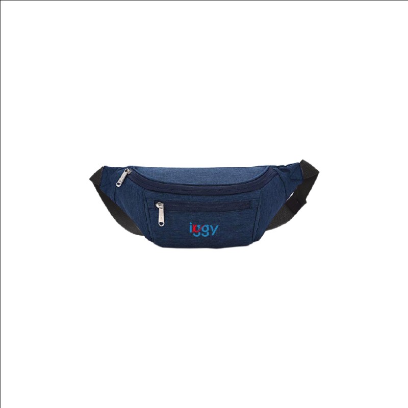 BORSETA Iggy, polyester,1 bretea, 1 compartiment principal,1 compartiment frontal, 38x16x6.5cm, albastru 