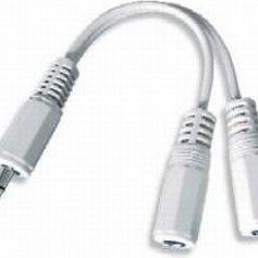 CABLU audio GEMBIRD Splitter stereo (1 x 3.5 mm jack T la 2 x 3.5 mm jack M), 10cm, alb 