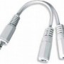 CABLU audio GEMBIRD Splitter stereo (1 x 3.5 mm jack T la 2 x 3.5 mm jack M), 10cm, alb 