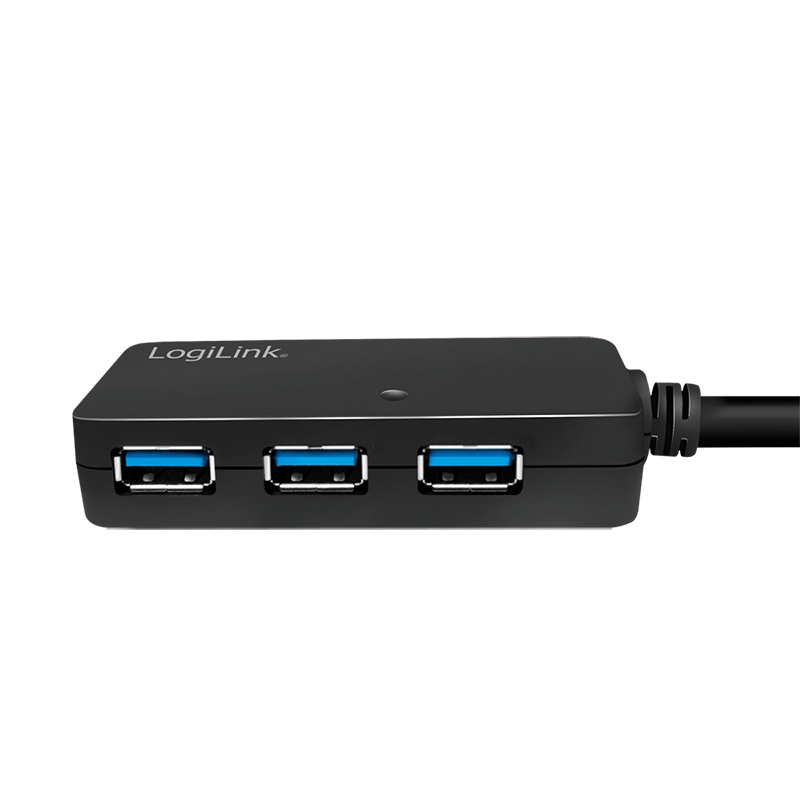 CABLU USB LOGILINK prelungitor, USB 3.0 (T) la 4 x USB 3.0 (M), 10m, activ (permite folosirea unui cablu USB lung), negru, 