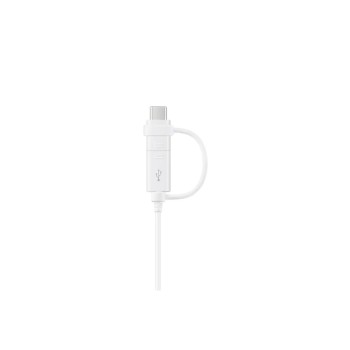 CABLU alimentare si date smartphone Samsung, USB 2.0 (T) la Micro-USB (T) | USB Type-C, cauciuc, lungime 1.5 m, alb, 