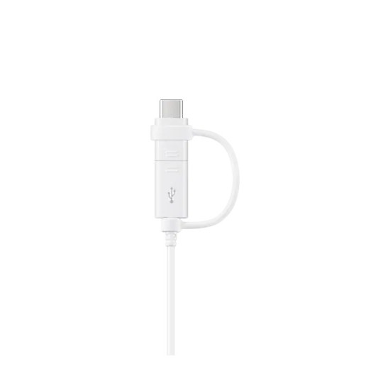 CABLU alimentare si date smartphone Samsung, USB 2.0 (T) la Micro-USB (T) | USB Type-C, cauciuc, lungime 1.5 m, alb, 