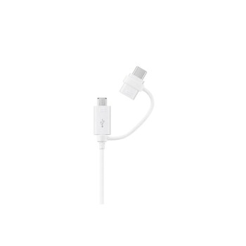 CABLU alimentare si date smartphone Samsung, USB 2.0 (T) la Micro-USB (T) | USB Type-C, cauciuc, lungime 1.5 m, alb, 