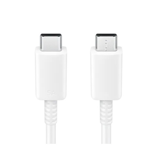 CABLU alimentare smartphone Samsung, USB Type-C (T) la USB Type-C (T), cauciuc, lungime 1 m, alb, 