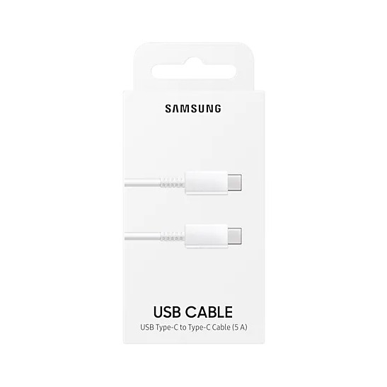 CABLU alimentare smartphone Samsung, USB Type-C (T) la USB Type-C (T), cauciuc, lungime 1 m, alb, 