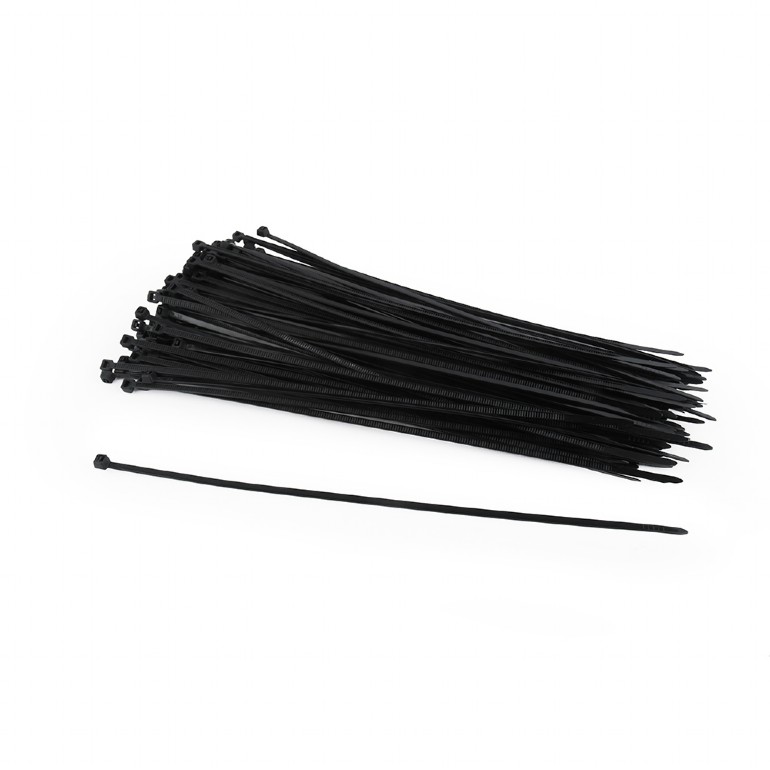 TILE prindere cablu GEMBIRD, 100pcs., 250*3.6 mm, din Nylon, rezistent UV, black, 