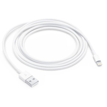 CABLU alimentare si date smartphone Apple, Lightning (T) la USB 2.0 (T), cauciuc, lungime 2 m, alb, 