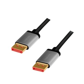 CABLU video LOGILINK, DisplayPort (T) la DisplayPort (T) 1.4, 2m, conectori auriti, rezolutie maxima 8K (7680 x 4320) la 60 Hz, aluminiu, negru, 