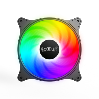 VENTILATOR PCCOOLER PC 120x120x25 mm, RGB LED fix, 3 PIN, Hydro Bearing, fixed LED RGB, 1 buc. in pachet 