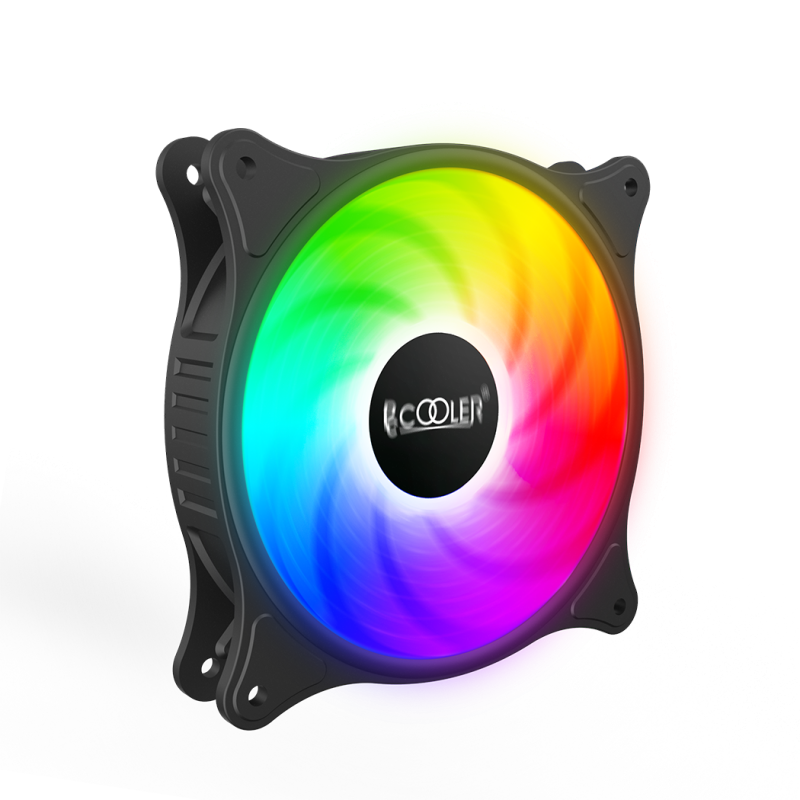 VENTILATOR PCCOOLER PC 120x120x25 mm, RGB LED fix, 3 PIN, Hydro Bearing, fixed LED RGB, 1 buc. in pachet 