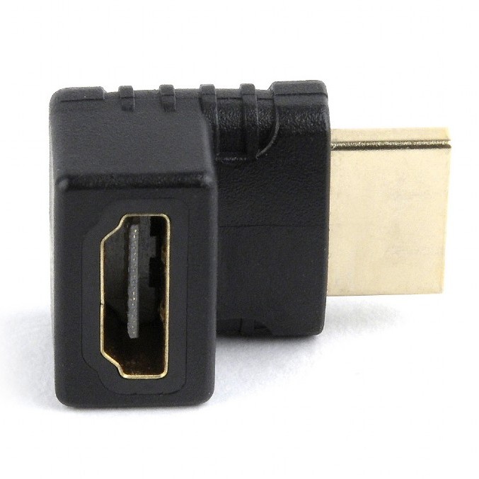 ADAPTOR video GEMBIRD, HDMI (T) la HDMI (M), unghi 270grade sus, conectori auriti, black, 