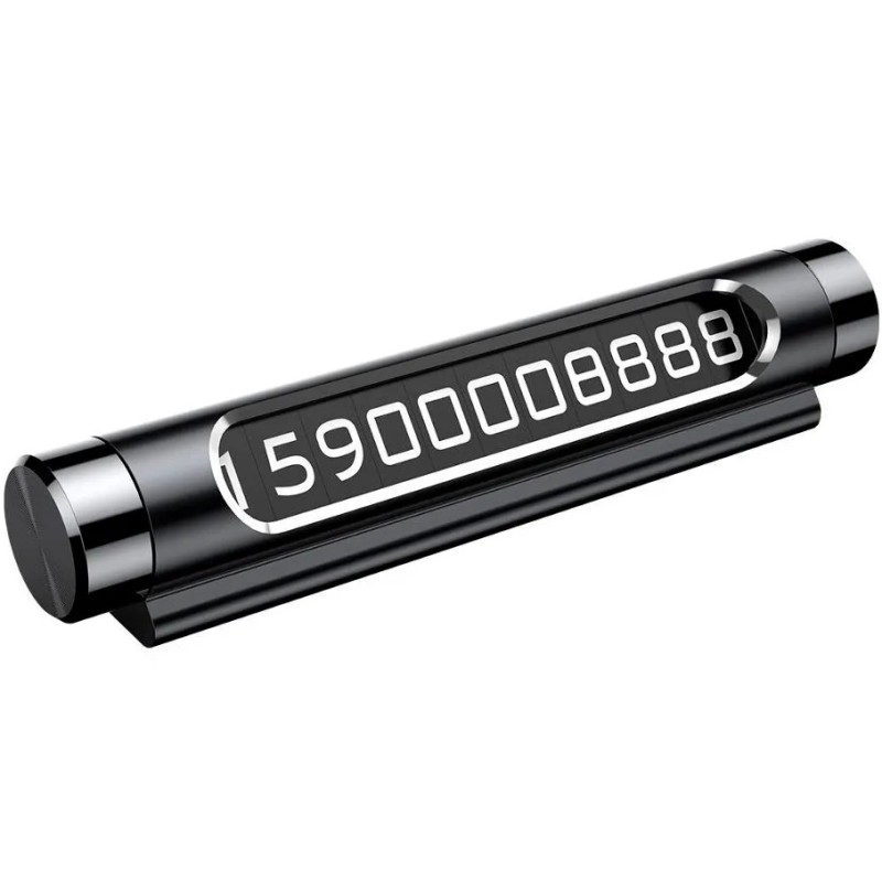 SUPORT dual numar de telefon parbriz Baseus, functie de inchidere si deschidere prin rotire, full metalic, noua seturi de numere incluse, negru 