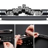 SUPORT dual numar de telefon parbriz Baseus, functie de inchidere si deschidere prin rotire, full metalic, noua seturi de numere incluse, negru 
