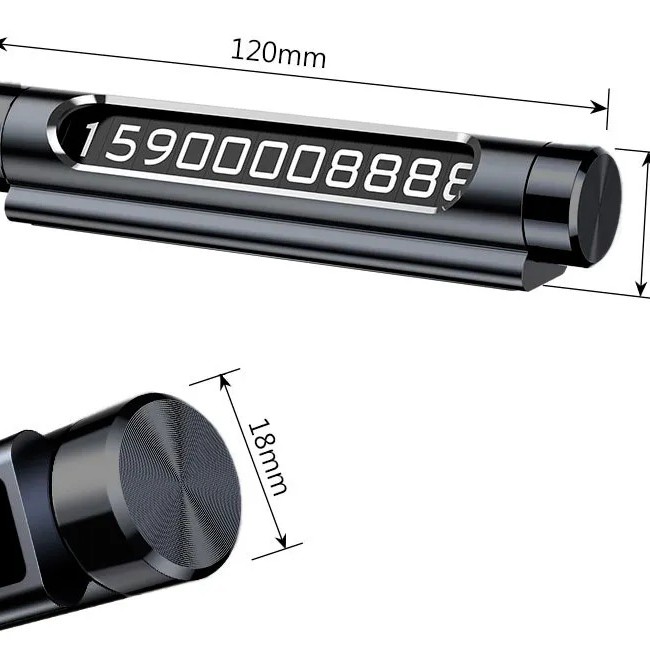 SUPORT dual numar de telefon parbriz Baseus, functie de inchidere si deschidere prin rotire, full metalic, noua seturi de numere incluse, negru 