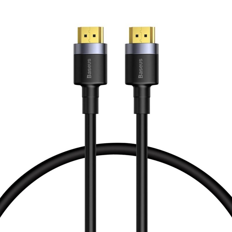 CABLU video Baseus Cafule, HDMI (T) la HDMI (T), rezolutie maxima 4K UHD (3840 x 2160) la 60 Hz, conectori auriti, 1m, negru 