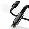 CABLU alimentare si date Baseus Tungsten Gold, Fast Charging Data Cable pt. smartphone,USB la Lightning 2.4A,braided, 1m,rezistent zgarieturi,negru 