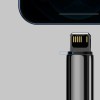 CABLU alimentare si date Baseus Tungsten Gold, Fast Charging Data Cable pt. smartphone,USB la Lightning 2.4A,braided, 1m,rezistent zgarieturi,negru 