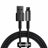CABLU alimentare si date Baseus Tungsten Gold, Fast Charging Data Cable pt. smartphone,USB la Lightning 2.4A,braided, 1m,rezistent zgarieturi,negru 