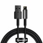 CABLU alimentare si date Baseus Tungsten Gold, Fast Charging Data Cable pt. smartphone,USB la Lightning 2.4A,braided, 1m,rezistent zgarieturi,negru 