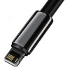 CABLU alimentare si date Baseus Tungsten Gold,Fast Charging Data Cable pt. smartphone,USB la Lightning 2.4A, braided,2m, rezistent zgarieturi,negru 