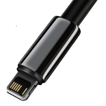 CABLU alimentare si date Baseus Tungsten Gold,Fast Charging Data Cable pt. smartphone,USB la Lightning 2.4A, braided,2m, rezistent zgarieturi,negru 