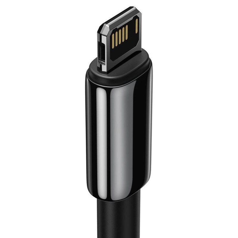 CABLU alimentare si date Baseus Tungsten Gold,Fast Charging Data Cable pt. smartphone,USB la Lightning 2.4A, braided,2m, rezistent zgarieturi,negru 