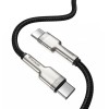 CABLU alimentare si date Baseus Cafule Metal, Fast Charging Data Cable pt. smartphone, USB Type-C la USB Type-C 100W, braided, 1m, negru 