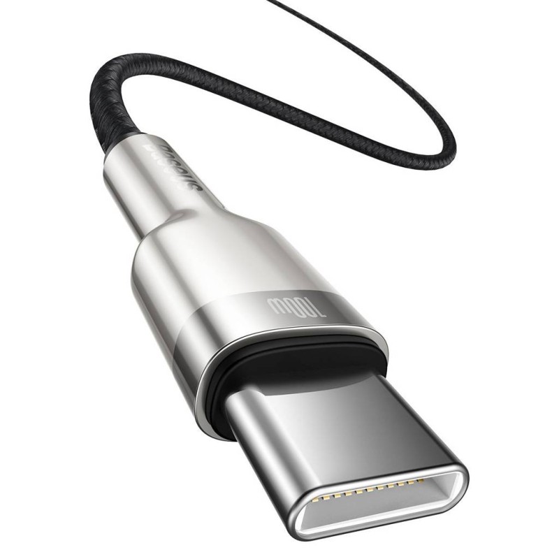 CABLU alimentare si date Baseus Cafule Metal, Fast Charging Data Cable pt. smartphone, USB Type-C la USB Type-C 100W, braided, 1m, negru 