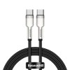 CABLU alimentare si date Baseus Cafule Metal, Fast Charging Data Cable pt. smartphone, USB Type-C la USB Type-C 100W, braided, 1m, negru 