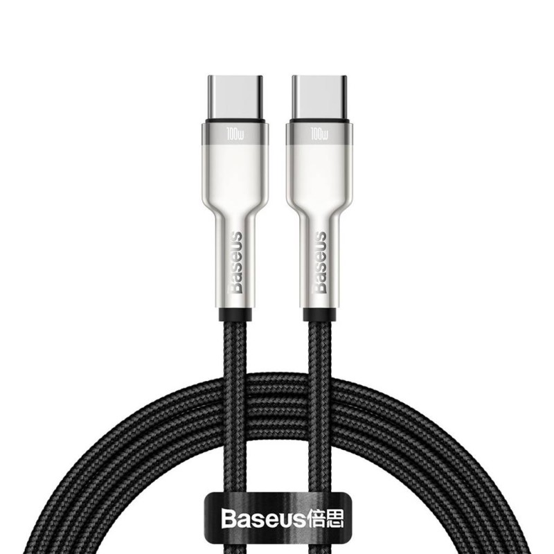 CABLU alimentare si date Baseus Cafule Metal, Fast Charging Data Cable pt. smartphone, USB Type-C la USB Type-C 100W, braided, 1m, negru 