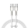 CABLU alimentare si date Baseus Cafule Metal, Fast Charging Data Cable pt. smartphone, USB Type-C la USB Type-C 100W, braided, 1m, alb 